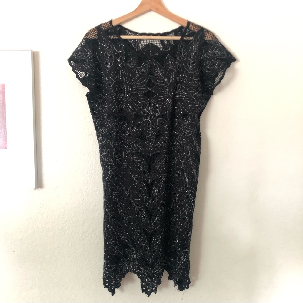 Jens Pirate Booty for Free People Metallic Mesh Jagged Hem Dress S